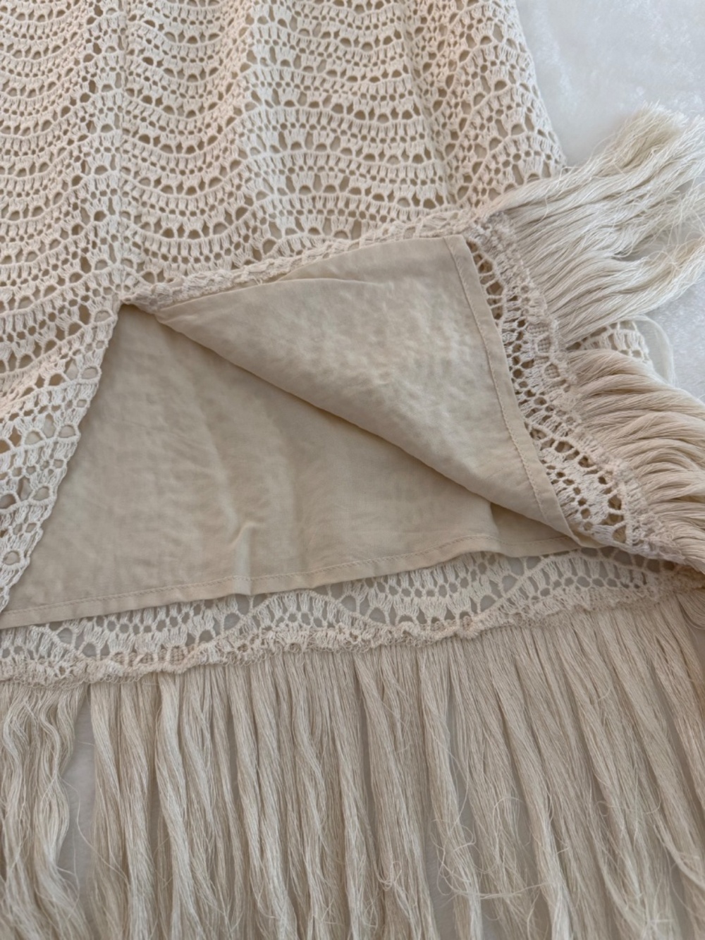 Antonio Melani Crochet Lace Fringe Midi Skirt Size 10 NWT Boho Coastal MSRP $149 - Picture 13 of 16